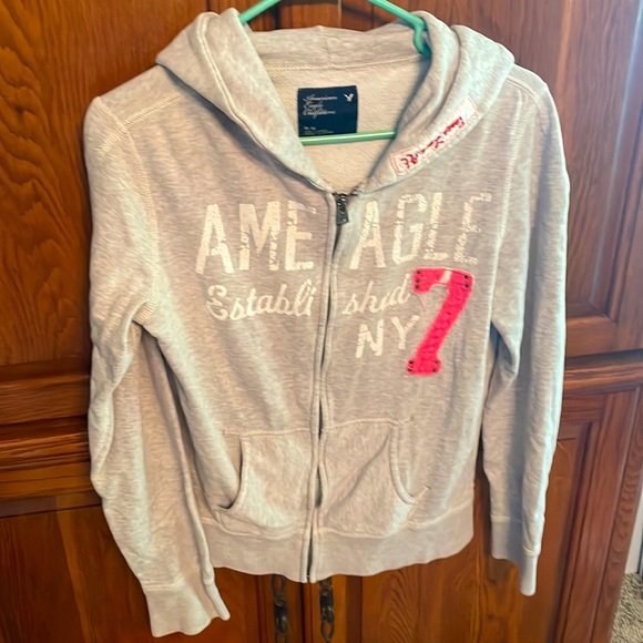 Medium American Eagle zip up Hoodie Peave, Love, AE - Picture 1 of 8
